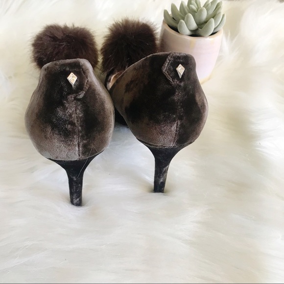 Sam Edelman Velvet Pom Pom Heels - Sz 6 - Picture 4 of 5